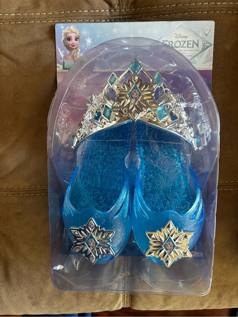 Kids Elsa Sparkle Slip-On Princess Shoes and crown